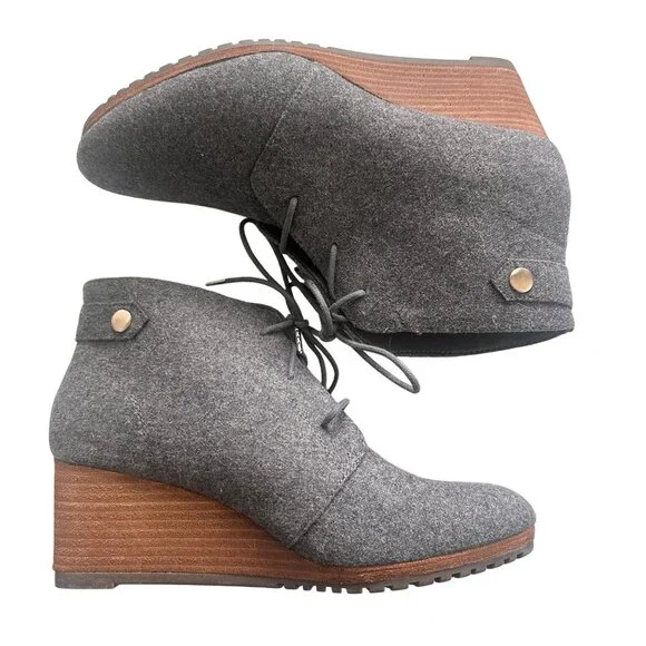 Dr. Scholl's Women's Create Wedge Bootie Shoes Mid Grey Size 7.5 - Picture 2 of 10